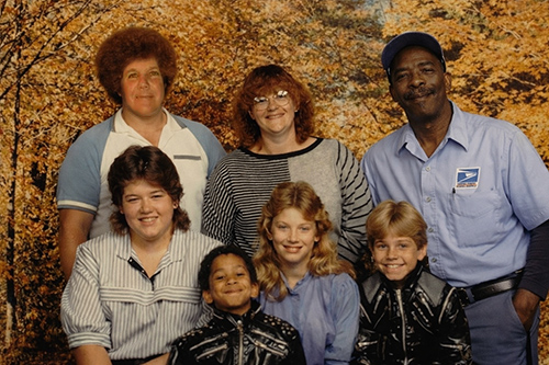 A family portrait of Lance and his family